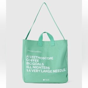 Figs Canvas A Very Large Needle Tote Bag in Surgical Green